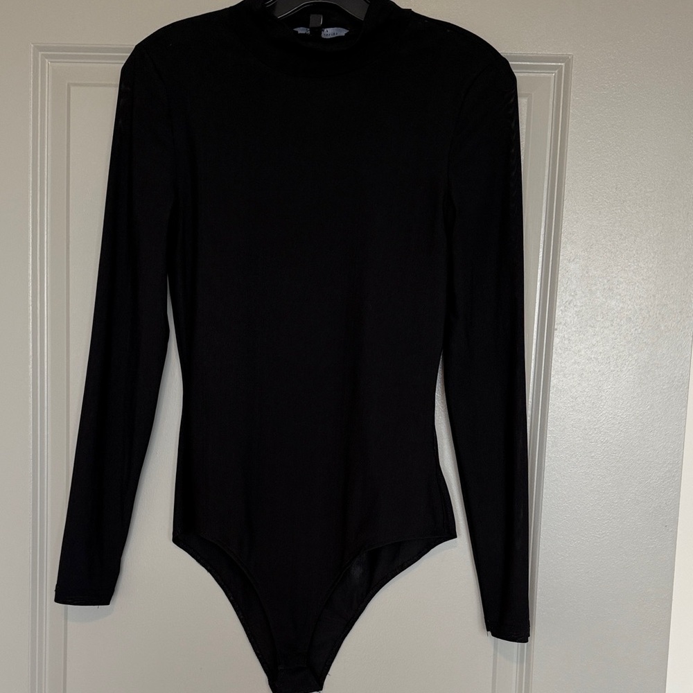 Black Long Sleeve Sheer Back bodysuit
